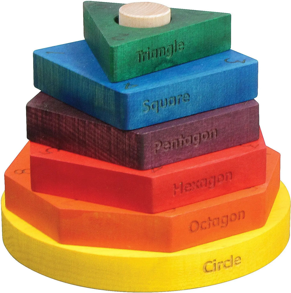 Colored Wooden Shape Stacker | Made in the USA