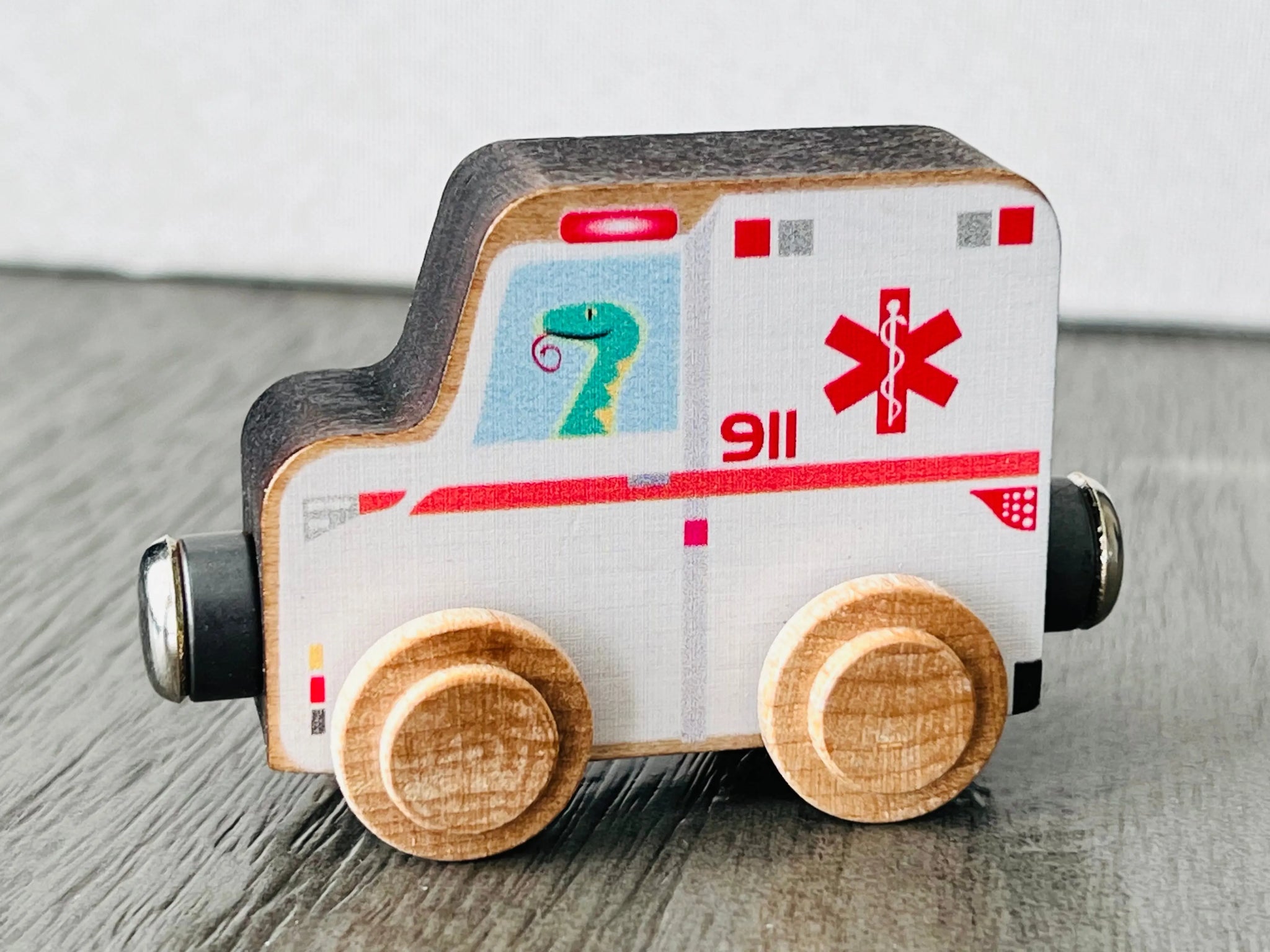 Maple Landmark NameTrains Bright Letter Car N - Made In USA Wooden Train Letter