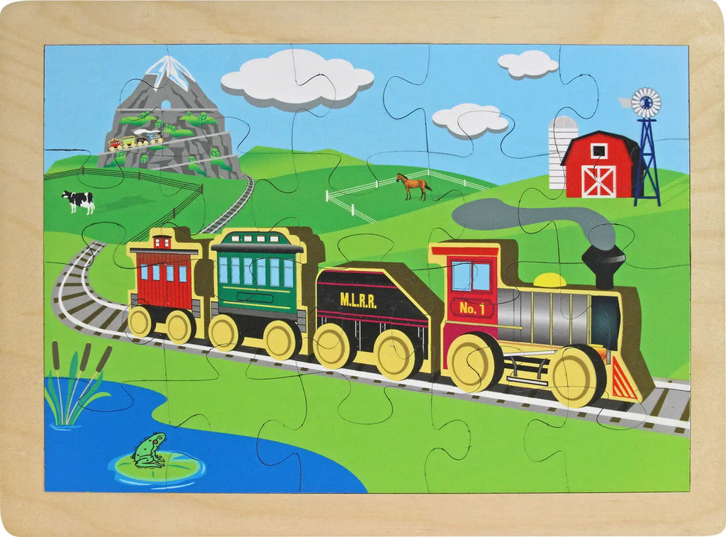 Countryside Railroad Puzzle | Sustainable Toy | USA Made Maple Landmark