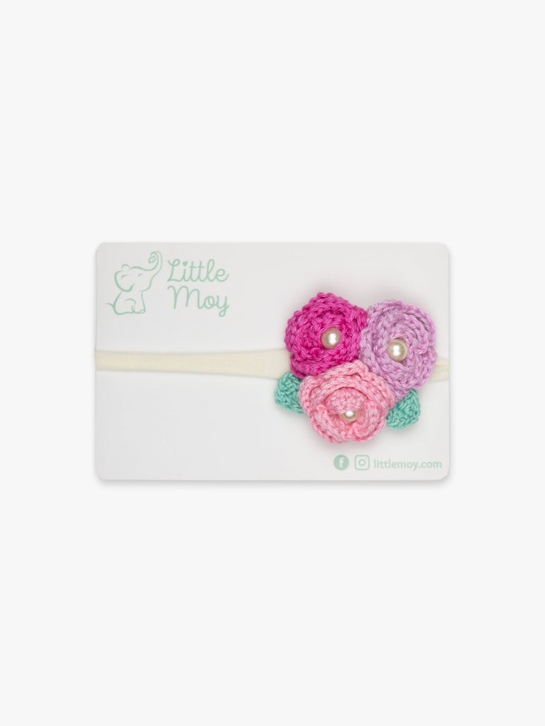 Crochet Flowers Headband - Three Roses by Little Moy Little Moy