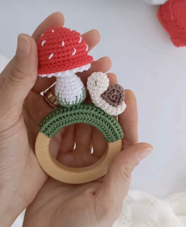 Crochet Mushroom Rattle