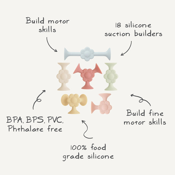 Daisy Silicone Suction Builders | Bath Toys | The Baby Penguin