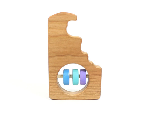 Delaware State Wooden Baby Rattle™ | Made in the USA | State Rattle | The Baby Penguin
