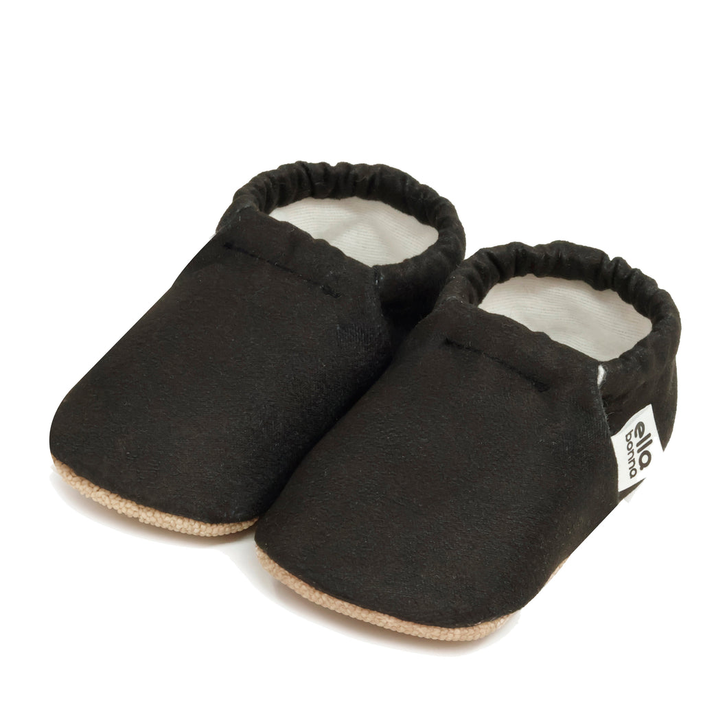 Ella Bonna Baby Moccasins, Slippers, Black - The Baby Penguin