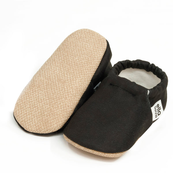 Ella Bonna Baby Moccasins, Slippers, Black - The Baby Penguin