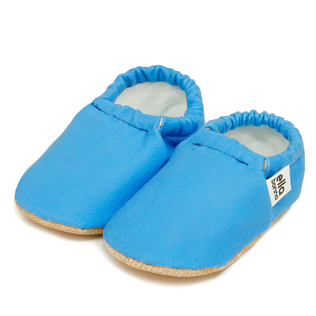 Ella Bonna Baby Moccasins, Slippers, Blue - The Baby Penguin