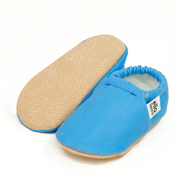 Ella Bonna Baby Moccasins, Slippers, Blue - The Baby Penguin