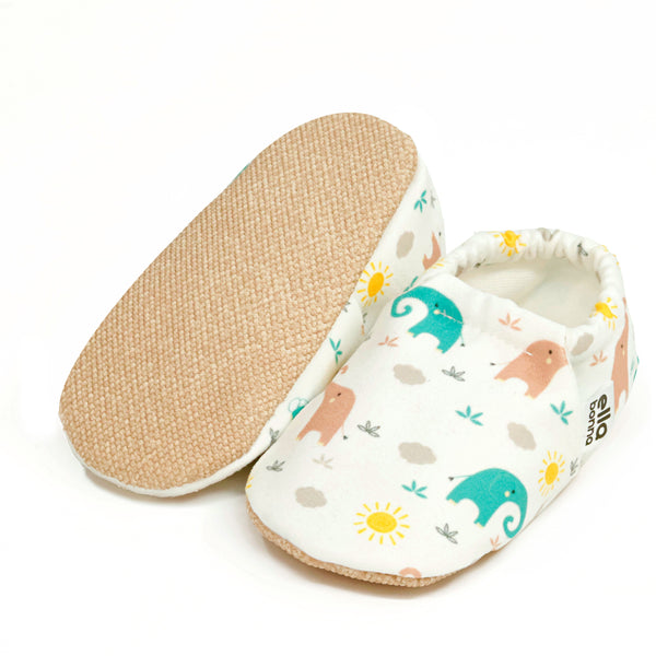 Ella Bonna Baby Moccasins, Slippers, Elephant - The Baby Penguin