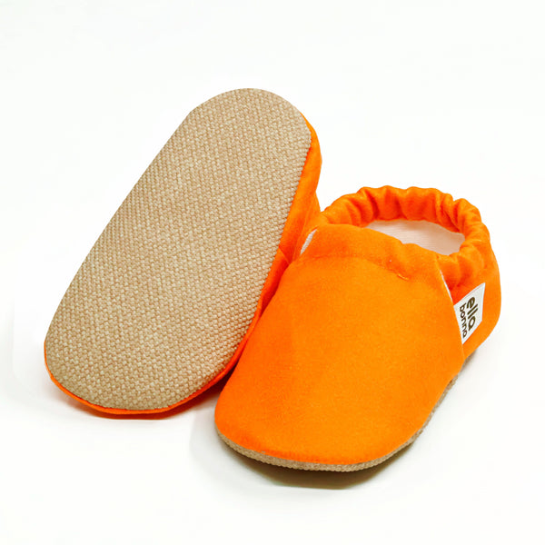 Ella Bonna Baby Moccasins, Slippers, Orange - The Baby Penguin
