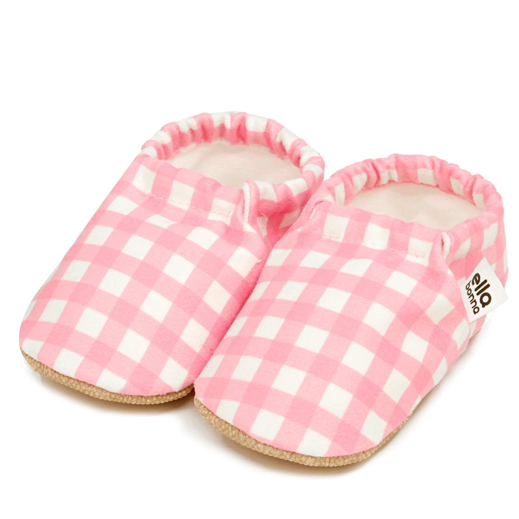 Ella Bonna Baby Moccasins, Slippers, Pink Striped - The Baby Penguin