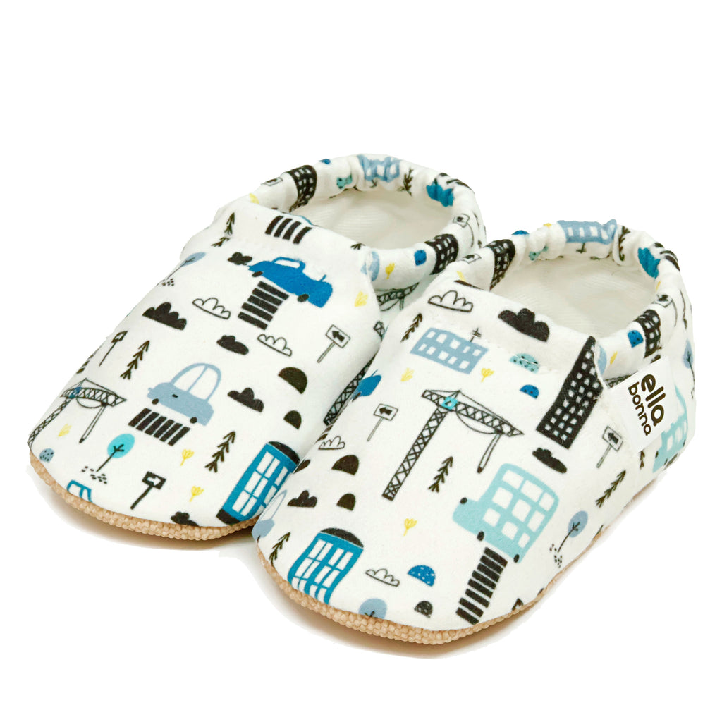 Ella Bonna Non-Slip Sole City Patterned Baby Booties, Home Boot Slippers Nursery Shoes - The Baby Penguin