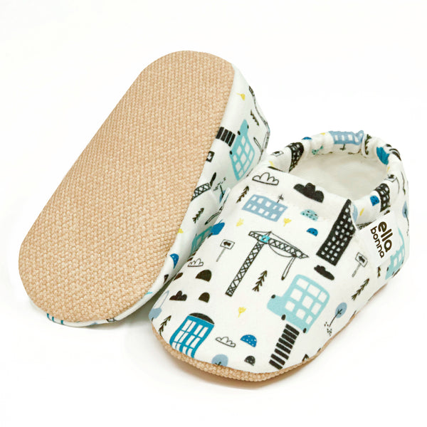 Ella Bonna Non-Slip Sole City Patterned Baby Booties, Home Boot Slippers Nursery Shoes - The Baby Penguin
