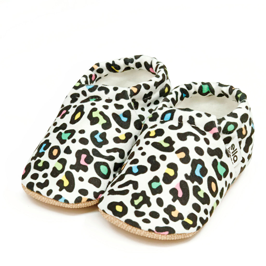 Ella Bonna Non-Slip Sole Colorful Leopard Patterned Baby Booties, Home Boot Slippers Nursery Shoes - The Baby Penguin