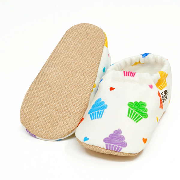 Ella Bonna Non-Slip Sole Cupcake Patterned Baby Booties, Home Boot Slippers Nursery Shoes - The Baby Penguin