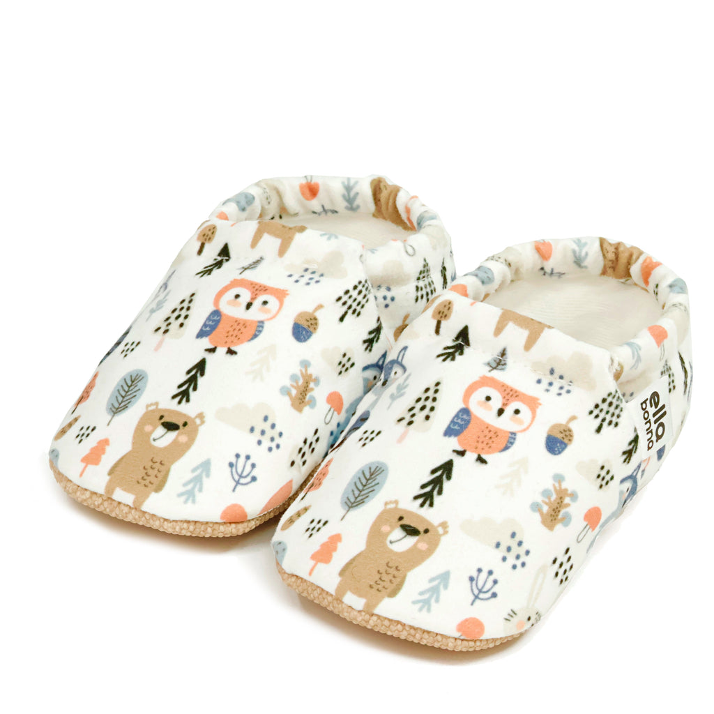 Ella Bonna Non-Slip Sole Forest Animals Patterned Baby Booties, Home Boot Slippers Nursery Shoes - The Baby Penguin