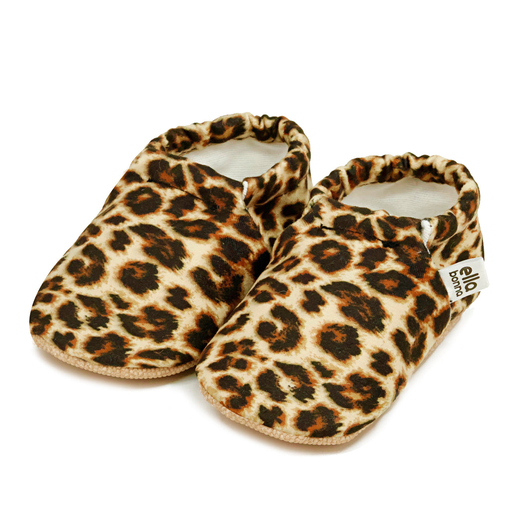 Ella Bonna Non-Slip Sole Leopard Patterned Baby Booties, Home Boot Slippers Nursery Shoes - The Baby Penguin