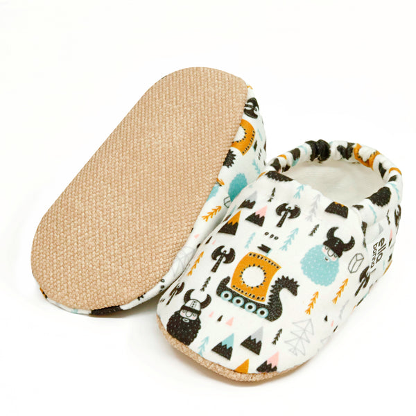 Ella Bonna Non-Slip Sole Viking Patterned Baby Booties, Home Boot Slippers Nursery Shoes - The Baby Penguin
