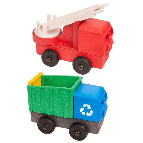 Fire & Recycle Truck Two Pack | Made in the USA Luke's Toy Factory