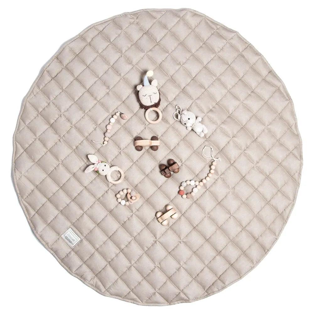 French Linen Baby Playmat - Cappuccino - The Baby Penguin