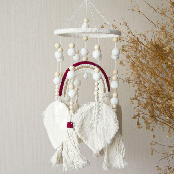 Handmade Boho Nursery Mobile | Macrame Rainbow - The Baby Penguin