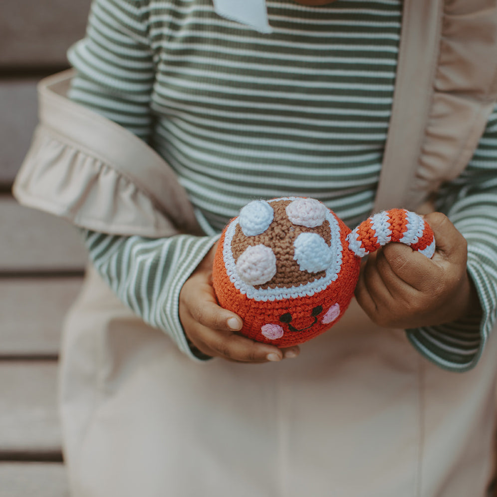Handmade Crochet Hot Cocoa Rattle – Cozy & Cute |  | The Baby Penguin