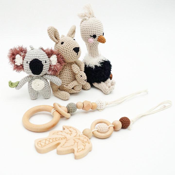 Handmade Crochet Toys for Baby Gym | Australian friends - The Baby Penguin