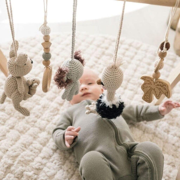 Handmade Crochet Toys for Baby Gym | Australian friends - The Baby Penguin