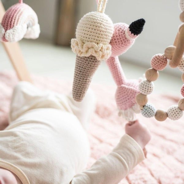 Handmade Crochet Toys for Baby Gym | Flamingo Dreams - The Baby Penguin