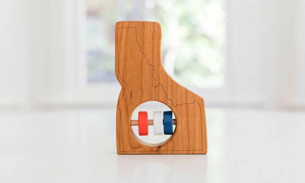 Idaho State Wooden Baby Rattle™ | Made in the USA | State Rattle | The Baby Penguin