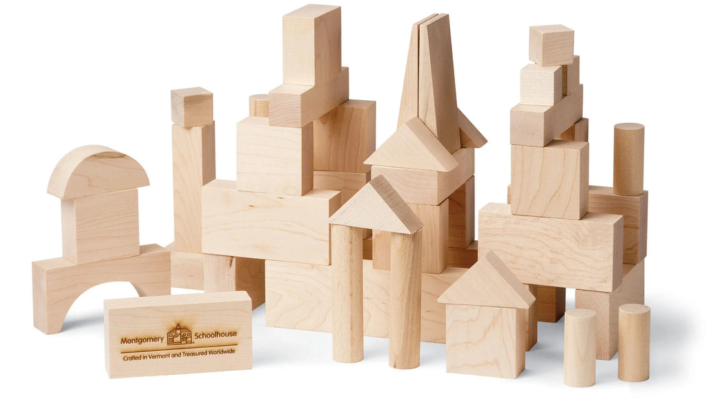 Junior Builder Wooden Blocks Set (41 Pieces)| Made in USA
