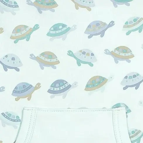  Kangaroo Romper - Turtles on Aqua  100% Pima Cotton by Feather Baby Feather Baby 