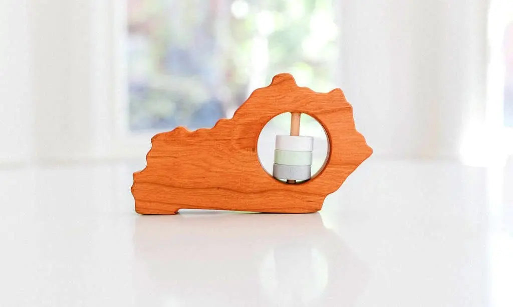 Kentucky State Wooden Baby Rattle™  | Made in the USA | State Rattle | The Baby Penguin