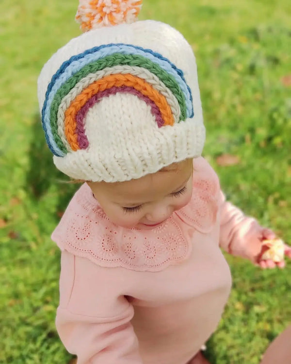 Knit Rainbow Baby Beanie - Merino Wool | Hat | The Baby Penguin
