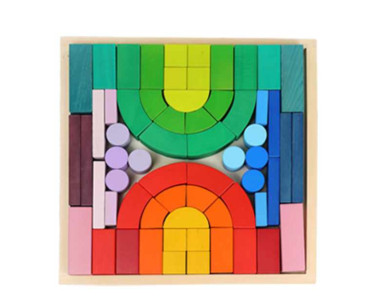 Large STAINED Romanesque Stacking Puzzles Building Blocks | toys | The Baby Penguin