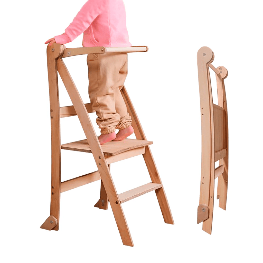 Learning Tower: Foldable Step Stool for Toddlers - Beige - The Baby Penguin