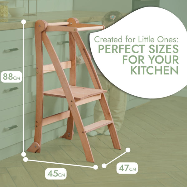 Learning Tower: Foldable Step Stool for Toddlers - Beige - The Baby Penguin