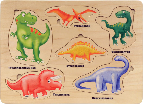 Lift & Learn Dinosaurs Puzzle | Sustainable Toy | USA Made