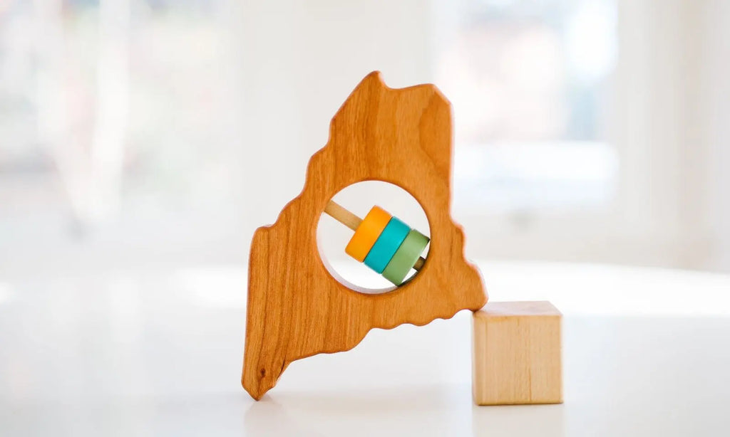 Maine State Wooden Baby Rattle™ | Made in the USA | Rattles | The Baby Penguin