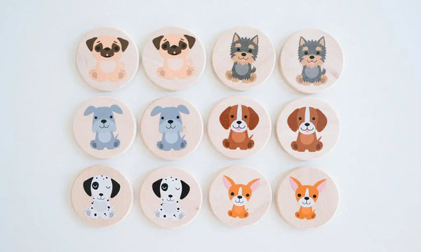 Mini Dog Matching Tiles | Made in the USA | Tile Toys | The Baby Penguin