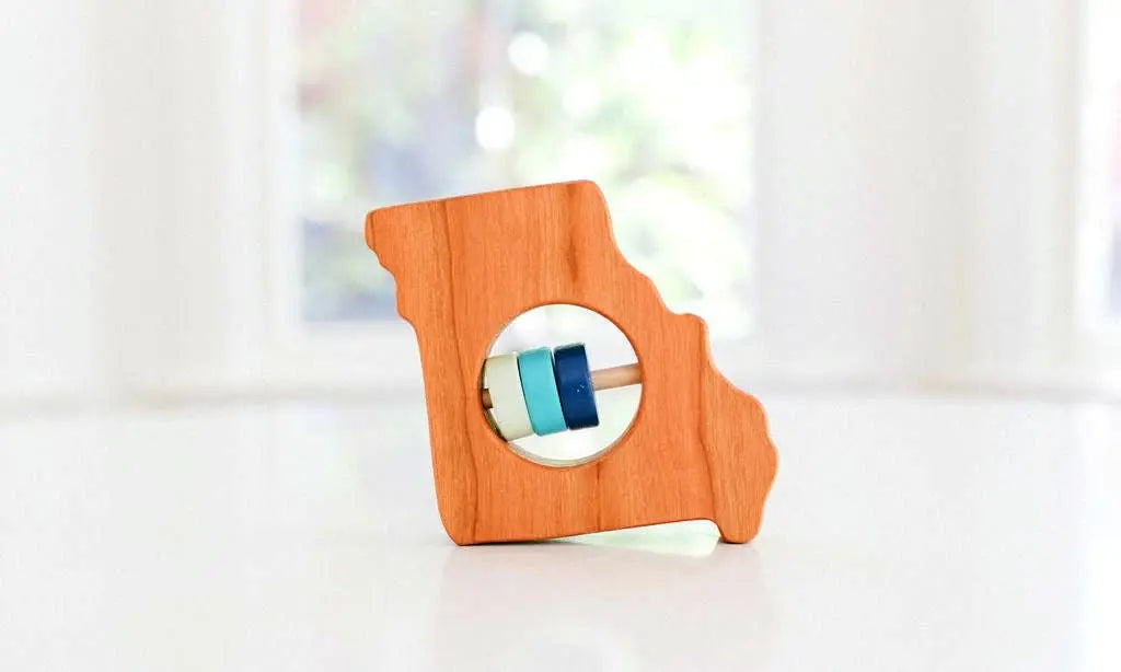 Missouri State Wooden Baby Rattle™ | Made in the USA | Rattles | The Baby Penguin