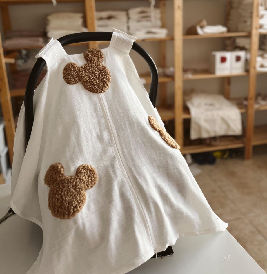 Muslin Car Seat Canopy - The Baby Penguin