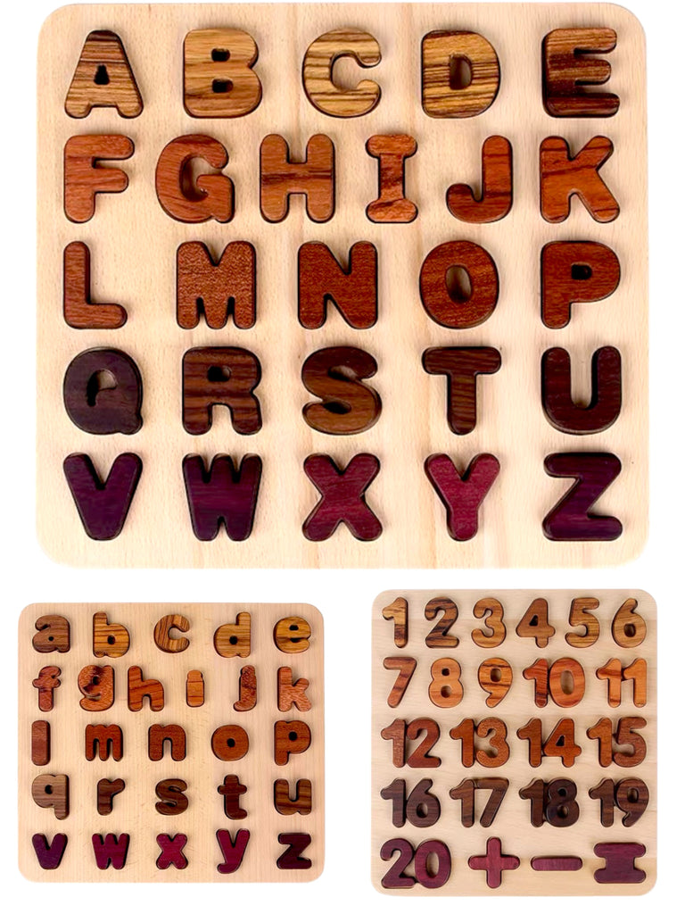 Natural Wooden Alphabet Letters and Numbers Puzzle |  | The Baby Penguin