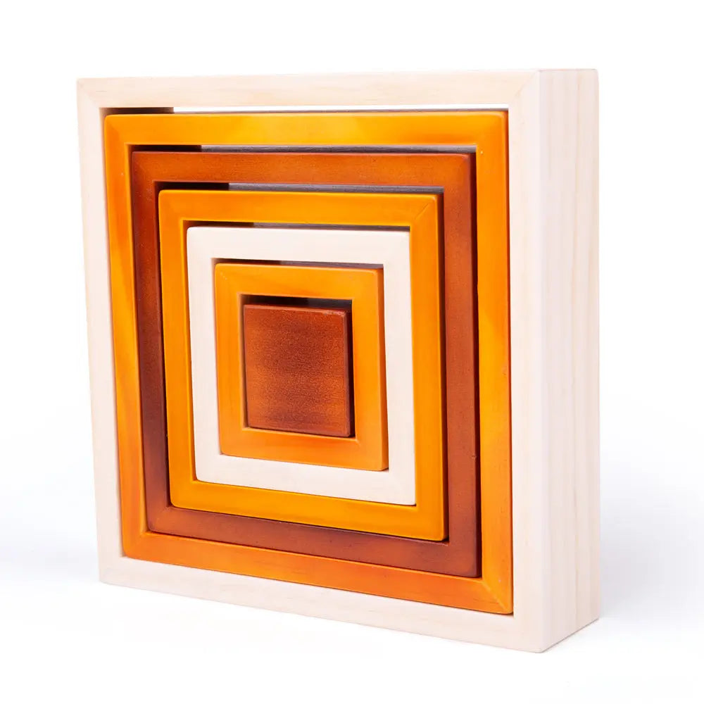 Natural Wooden stacking squares by Bigjigs Toys US Bigjigs Toys US