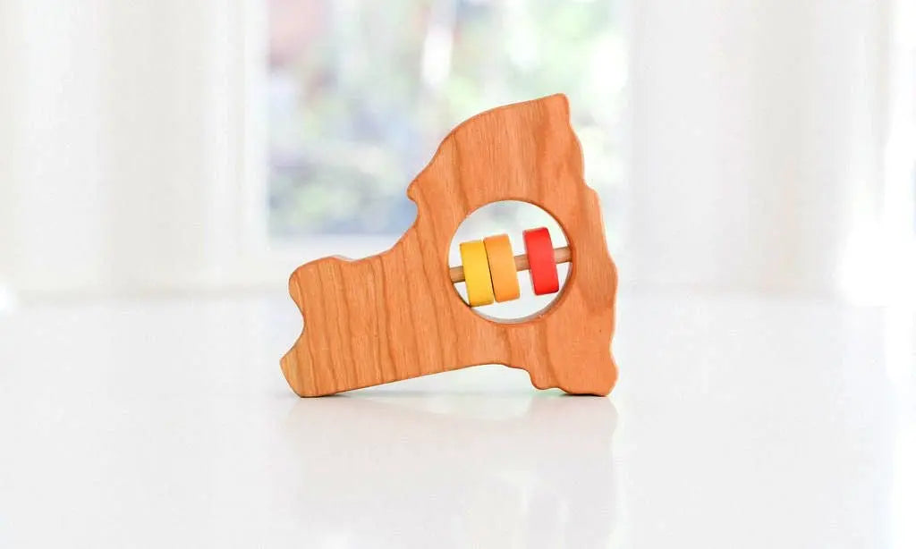 New York State Wooden Baby Rattle™ | Made in the USA | Rattles | The Baby Penguin