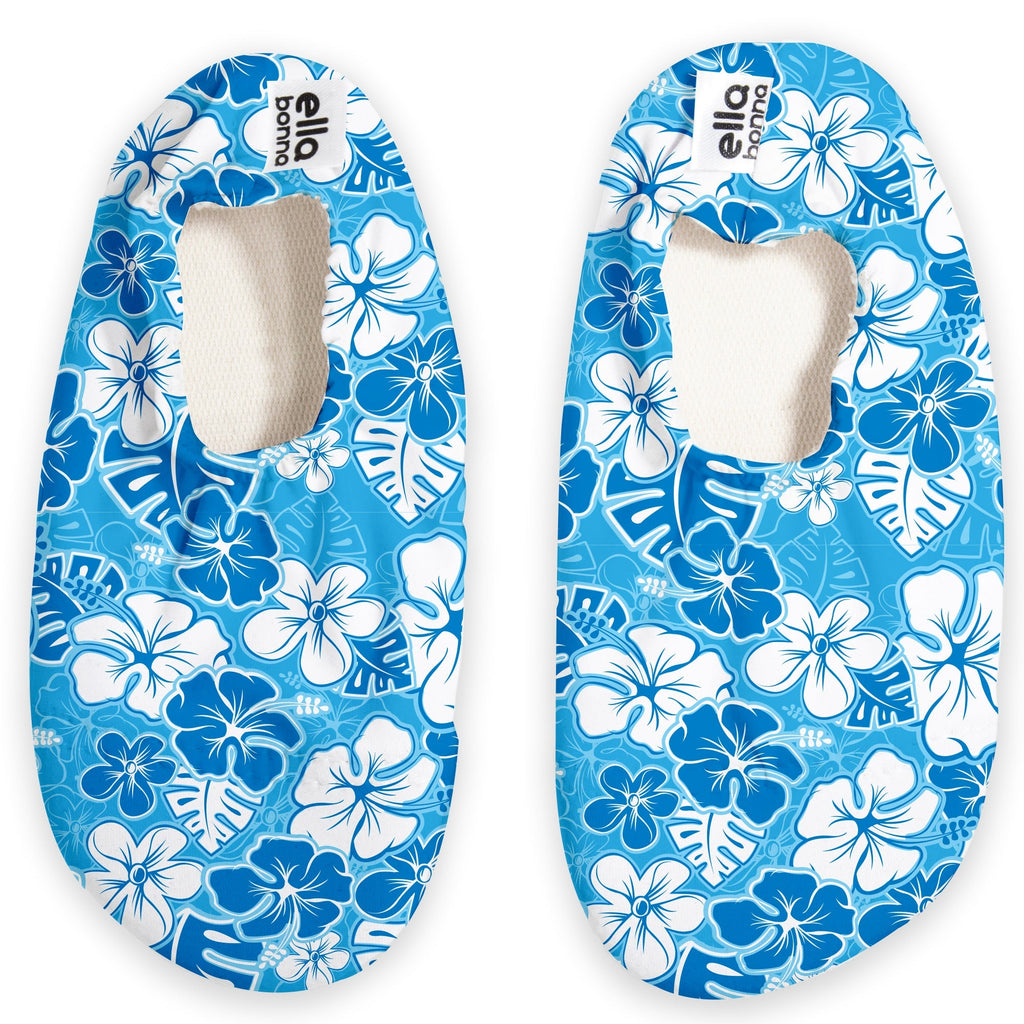 Non-Slip Sole, Unisex Baby, Children's Sea Shoes, Pool Booties, Blue Flower - The Baby Penguin