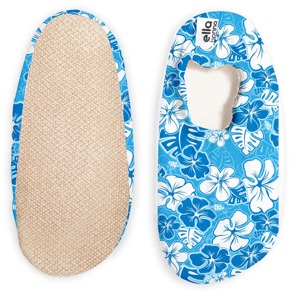 Non-Slip Sole, Unisex Baby, Children's Sea Shoes, Pool Booties, Blue Flower - The Baby Penguin