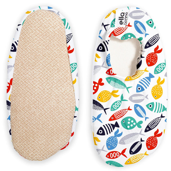 Non-Slip Sole, Unisex Baby, Children's Sea Shoes, Pool Booties, Colorful Fish - The Baby Penguin