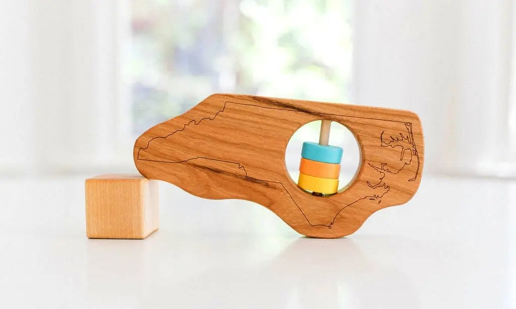 North Carolina State Wooden Baby Rattle™ | Made in the USA | Rattles | The Baby Penguin