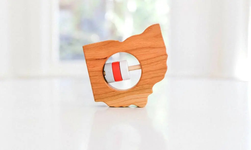 Ohio State Wooden Baby Rattle™ | Made in the USA | Rattles | The Baby Penguin