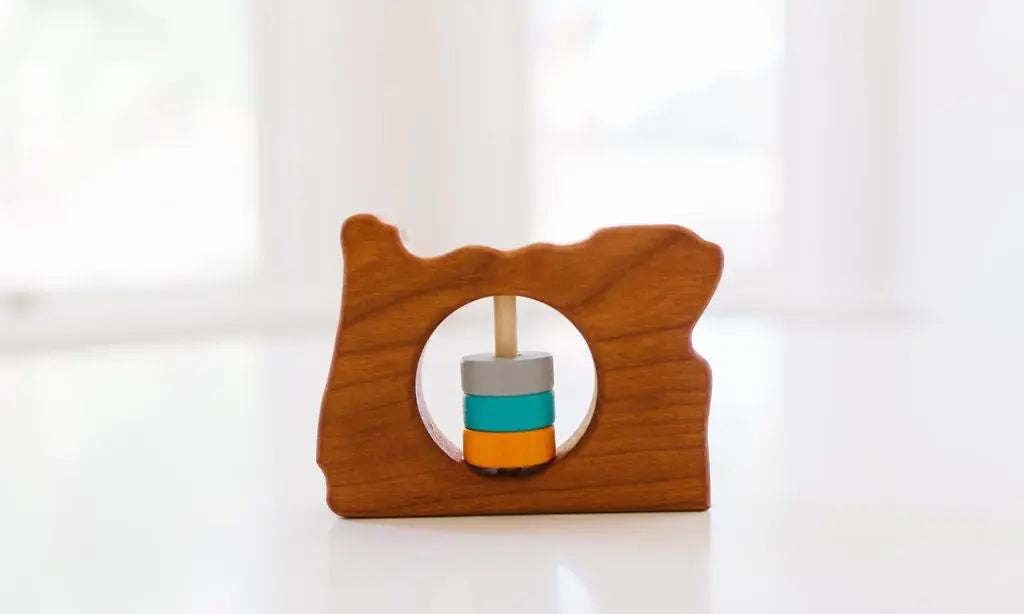Oregon State Wooden Baby Rattle™ | Made in the USA | Rattles | The Baby Penguin
